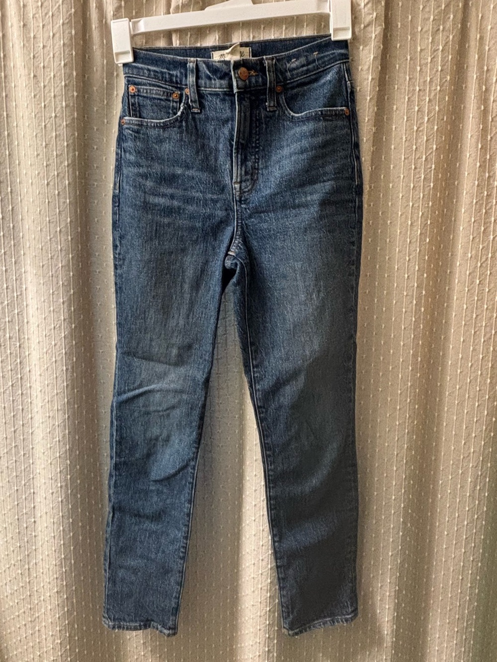 Madewell Perfect Vintage High-Rise Slim Straight Jeans in Medium Blue